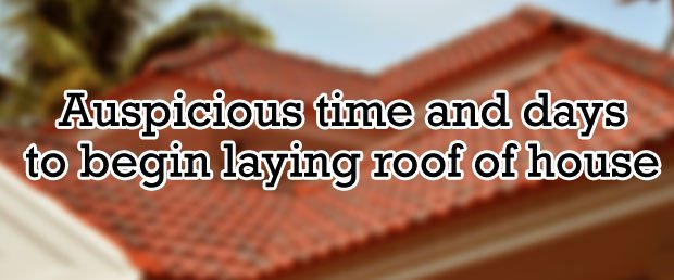 laying roof according to vastu