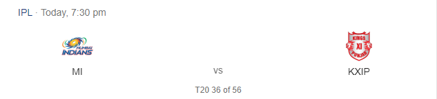 IPL 2020 Today's Match