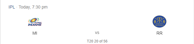 ipl 2020 today's match